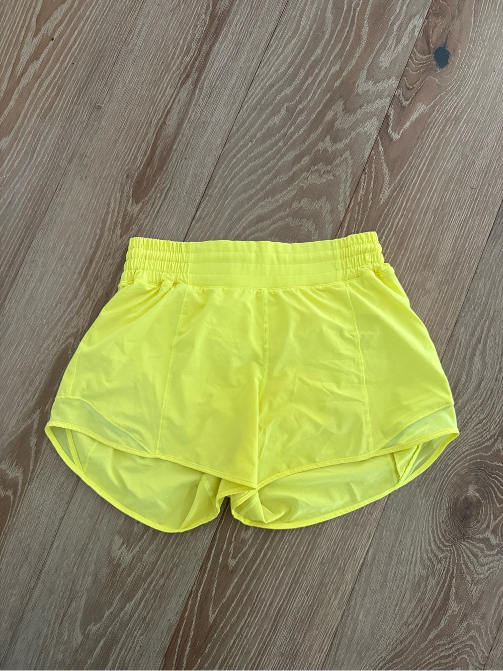 Neon Yellow lululemon hotty hot shorts